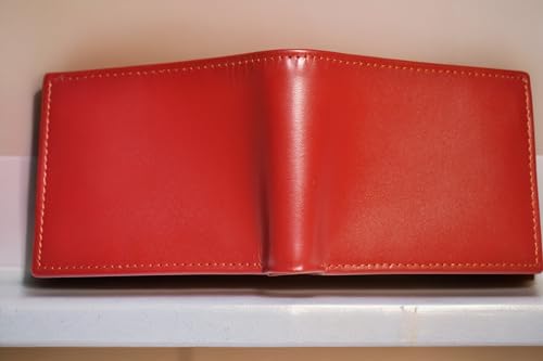 Generic Leather Bi-Fold Wallet, Premium Craftsmanship, Fully Embossed Maroon/Burgandy Genuine Leather, Versatile Design, Multiple Colors (Maroon/Burgandy)3