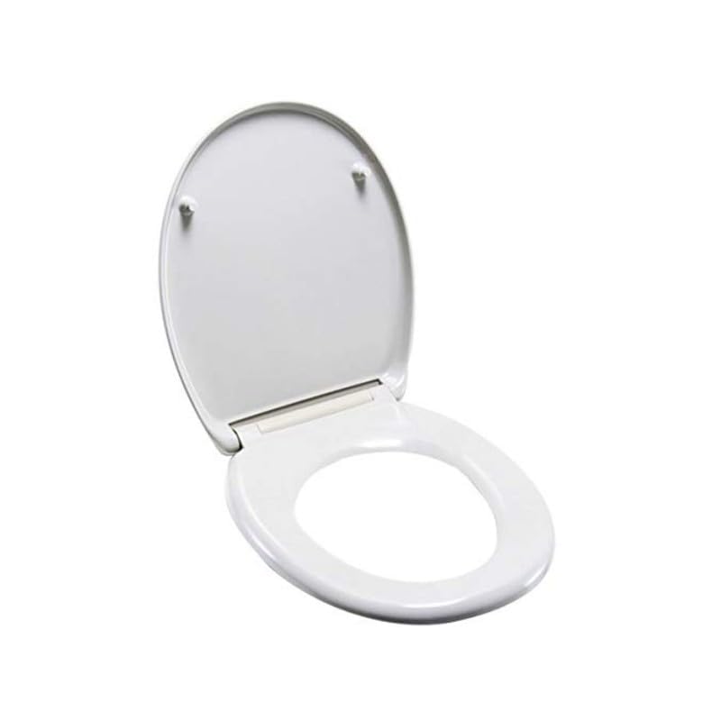 spirella Oval Toilet Lid with Quick Release Function and Soft Close Mechanism Antibacterial Toilet Seat Made of Thermoplastic and Rustproof Stainless Steel Removable White - Image 4