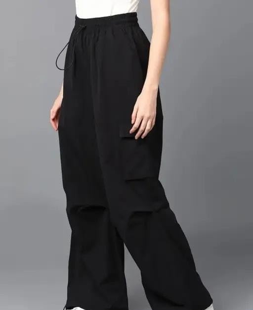 Image of Contrast Print High-Rise Cargo Trousers | Trendy and Comfortable Pants for Everyday Style