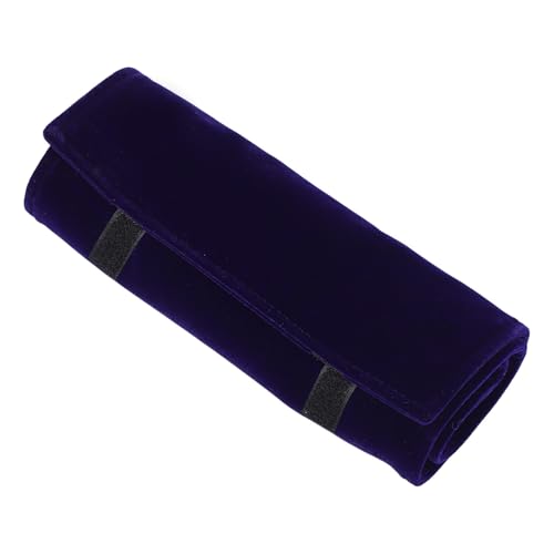 Organizador collares antienredos estuche de terciopelo portátil joyero de viaje azul 2