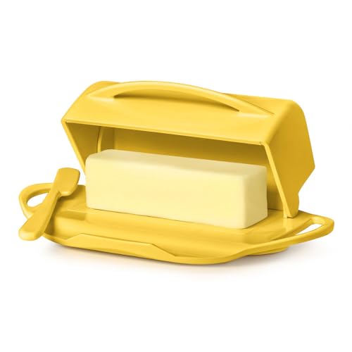 Image of Butterie Flip-Top Butter Dish with Matching Spreader (Yellow)