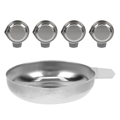 Homoyoyo Juego de 5 Bandejas de Acero Inoxidable para Balanza Digital Bandejas Compactas para Pesar Joyas y Polvos Plato Base Plana para Báscula de Cocina y Laboratorio