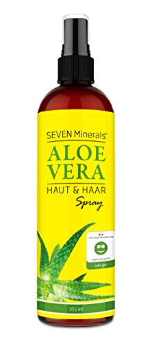 Aloe Vera SPRAY für Haut & Haar - 99% Bio, 355 ml - 100% Natürlich, Rein & Ohne Zusatzstoffe - Extra Stark – OHNE VERDICKUNGSMITTEL, zieht schnell ein ohne Rückstände – aus ECHTEM SAFT, NICHT PULVER