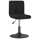 Mhdvray Esszimmerstuhl Drehbar Schwarz Samt Höhenverstellbar 40 x 43 x 71-85 cm Moderner Drehstuhl mit Stahlgestell Robust & Bequem für Küche Esszimmer Balkon