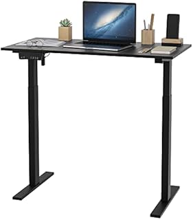 HIFIT Electric Standing Desk Height Adjustable Computer Desk PC Table Stand Up Desk for Home Office Height Memory Function Wooden Tabletop 120x60x72-112cm Black