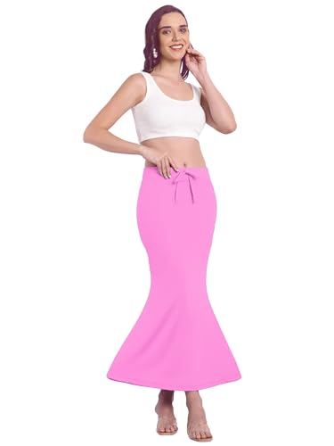 Bureaucrat Saree Shapewear Petticoat for Women Cotton Blended Lycra Body Shaper Peticoat,Long Under Skirt Dress for Saree, Stretchable Fishcut Innerwear for Ladies Saree in Party