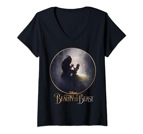 T-shirt Col V Belle et la Bête Disney pour Femme aux Danseurs Enchantés