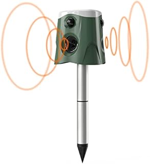 Solar Animal Repeller, Ultrasonic Animal Repeller Outdoor IP55 Waterproof, Ultrasonic Pest Repeller 4 Modes with Motion Sensor for Dogs, Cats, Raccoons, Skunks, Squirrels