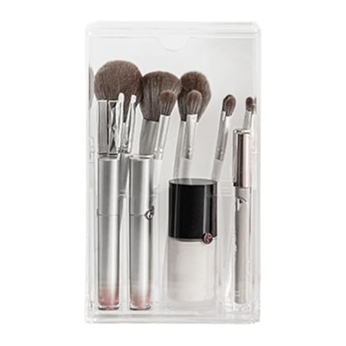 Portapennelli per trucco trasparente, portapennelli per trucco con coperchio | Scatola portaoggetti per cosmetici trasparente | Organizzatore per trucco per copricapo