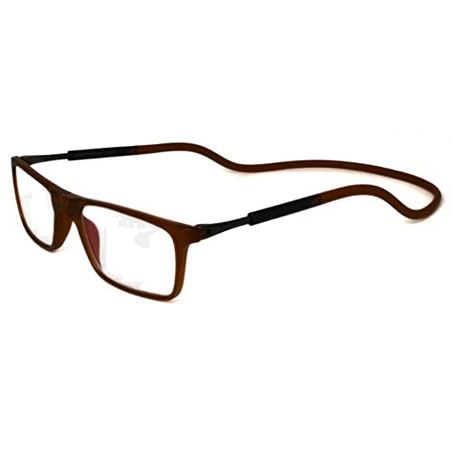 Generic | Magnetic Hanging Neck Reading Eye Glasses | Resin Anti-Blue Lens, Foldable | Long Leg Telescopic Headstock | for Men and Women | TR90 Material (Black, 2.00)