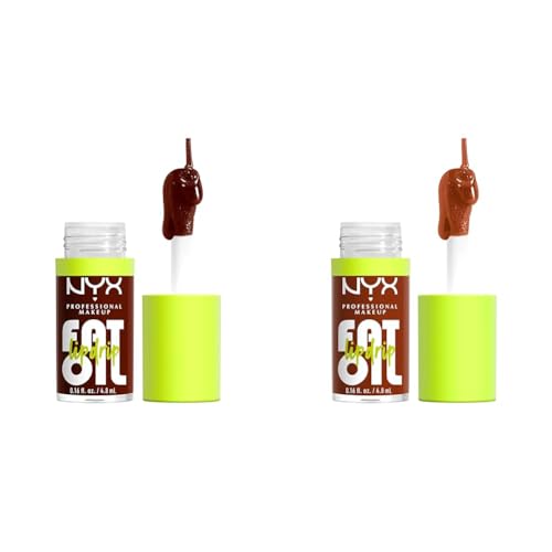 NYX PROFESSIONAL MAKEUP Fat Oil Vegan Lip Gloss Bundle - Status Update (Rich Chocolate) & Scrollin' (Deep Caramel) image 2