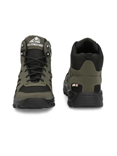 Image of Leo's Fitness Waterproof Canvas High Ankle Boots for Trekking Hiking & Other Casual Purpose