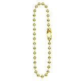 ABBECIAO 4.7' Brass Ball Chains 3/32 (2.4mm) Bead Keychains Value Tag Chain 100 Pack