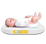 BabyScale Digitale Babywaage. LCD-Hintergrundbeleuchtung. Tara- und Hold-Funktion. Integriertes Längenmaß. Kapazität bis 20 kg (44 lb). Misst in Pfund, Kilo und Unzen. Batterien inklusive.