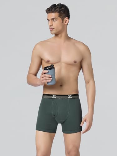 Image of XYXX Men's Nova Cotton Boxer Brief for Men Pack of 2 |Regular Fit with intellifresh No-Marks Waistband | Solid Underwear for Men Combo