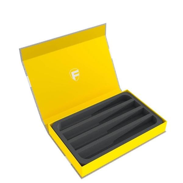 Feldherr Magnetbox gelb für Modelleisenbahnen, Loks und Fahrzeuge - 4 Stege für Spur N - liegend