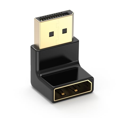 Cable Matters 4K@240Hz Right Angle DisplayPort 1.4 Adapter, 8K DisplayPort 270 Degree Adapter, Black