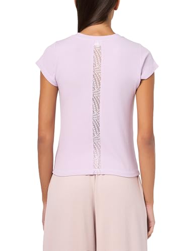 PJ Salvage Camiseta feminina de manga curta Loungewear Lacey Basics, Brilho lavanda, G