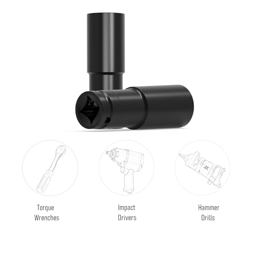 Image of 1 /2 inch Inch Drive by 19mm(3 /4 inch) Deep Impact Socket, Heat-Treated CR-V Steel 3 Inch Length, 6-Point Metric Sizes