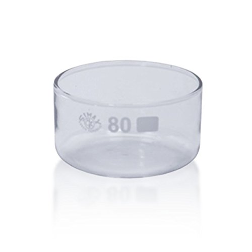 10 x Kristallisierschale 150 ml aus Borosilikatglas 3.3 ohne Ausguss DIN 12337 - Höhe 45 mm - Ø 80 mm - Abdampfschale
