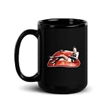 Hulu The Rocky Horror Picture Show 50th Anniversary Frank Black Mug – 15 oz Ceramic Coffee Mug, Officially Licensed Dr. Frank-N-Furter Lips Design