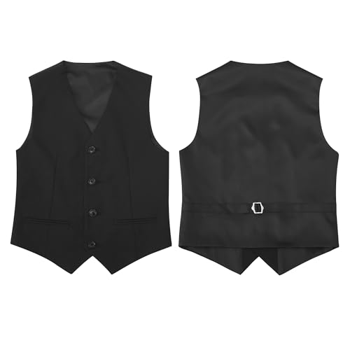 Bolada Boys' Black Regular Formal Classic 4-Piece Suit Set Size 10 Big Boys Toddler Tuxedos Suits For Kids Teen Youth Wedding Outfit Ring Bearer Outfit thumb #8