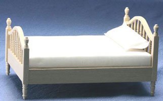Classics Dollhouse Miniature Unfinished Double Bed