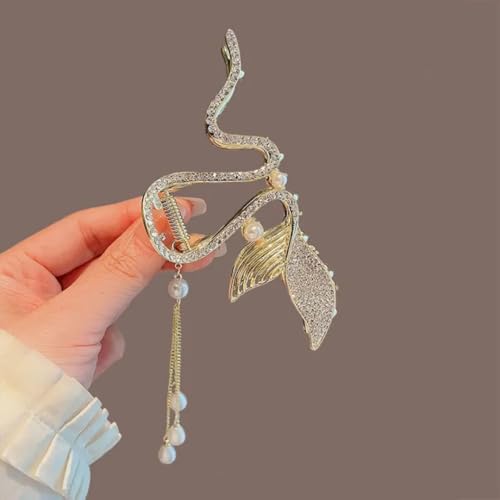 Image of Modern Hair Clutcher For Women | Stylish Hair Claws For Girls | Trendy Alloy Metal Clips | Premium & Fashionable Girls Hairs Accessories | Suitable In Various Occasions (Aquatics Rhimestone)