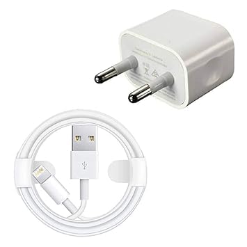 Original 5Watt Charger Adapter and Cable Compatible for iPhone 5/5S/6/6S/6Plus/7/7Plus/8/8Plus/Xr/Xs/X/Xs/Xs Max/ 11/11Pro/11Promax Etc., White (MDH-247)