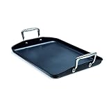 Le Creuset Toughened Non-Stick 35cm Flat Rectangular Grill, Black, 35 cm