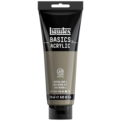 Liquitex BASICS Acrylic Paint, 250ml (8.5-oz) Tube, Neutral Gray Value 5