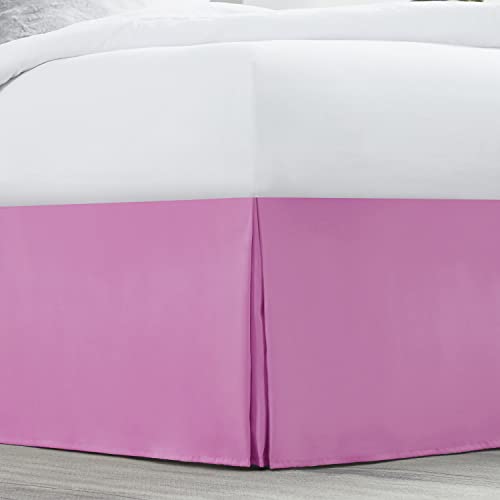 Image of Nestl Light Pink Bed Skirt Cal King Size - Cal King Bed Skirt 14 Inch Drop - Brushed Microfiber Bed Skirts - Hotel Quality Pleated Bed Skirt - Shrinkage & Fade Resistant