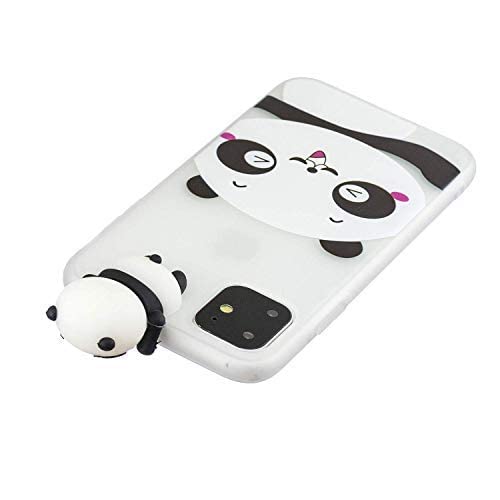 Image of MIDOS Back Cover Compatible With iPhone 15 Girls Case 3D Cute Soft Silicone Cover For-iPhone 15 (Panda),White