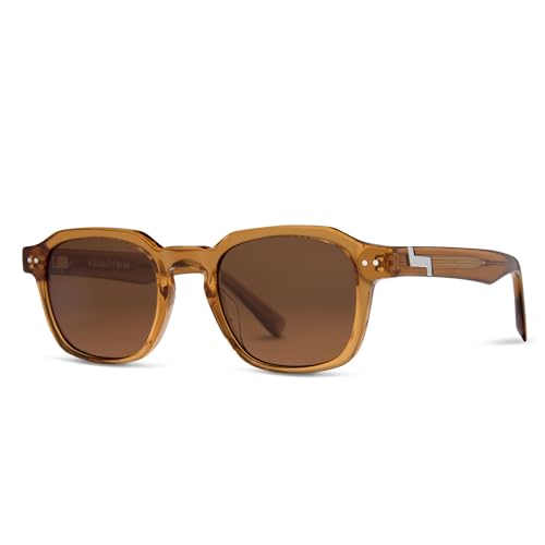 Image of KIAURA Lautner Premium UV400 Polarized Sunglasses, XL & Original Sizes, Shape Memory Acetate Frames, Scratch-Resistant Lenses