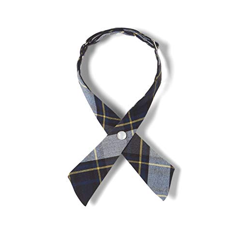 French Toast Girls  Adjustable Cross Tie, Blue & Gold Plaid, ONE Size
