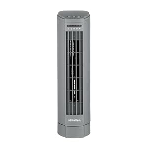 Schallen 15″ Electric Air Cooling Quiet Oscillation Floor Desk Mini Tower Fan with Timer & Speed Settings in Grey