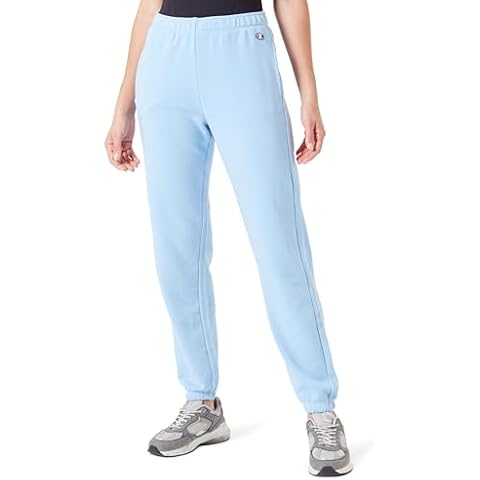 Champion Women's Sky Blue Sweatpants with Logo Cover