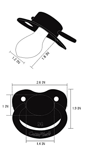 Image of CutiePlusU Adult Sized Pacifier Large Shield Black