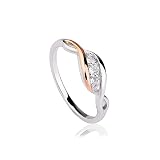 Clogau Past Present Future Sterling Silver Ring with Topaz - S