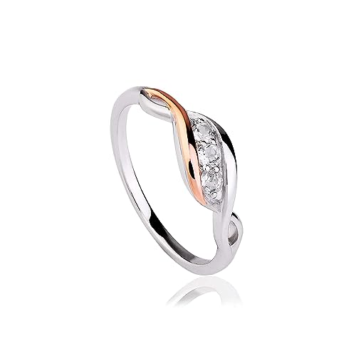 Clogau Past Present Future Sterling Silver Ring with Topaz - K