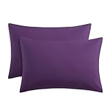 RUIKASI Pillow Cases 2 Pack Purple - Plain Pillowcases with Envelope Closure Breathable Premium Brushed Microfiber Set of 2 Pillow Covers Standard 50x75 cm