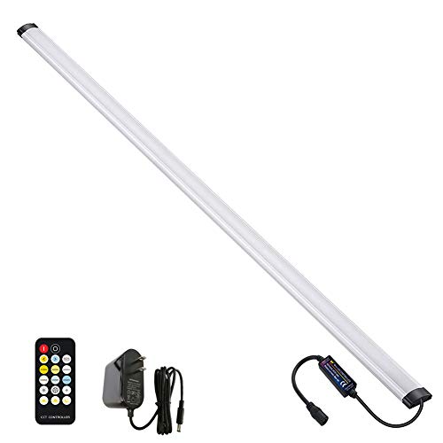 LAIFUNI Dimmable Under Cabinet Lighting, Color Temperature Changing LED Light Bar, Daylight to Warm White Lights, Remote Control Lamp for Desk, Counter, Closet, Room, Shelf (36 Inch)