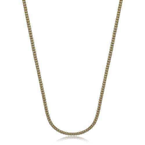 10k Yellow Gold Two-Tone 4mm Diamond Cut Ice Chain Necklace with Lobster Lock (Available 18