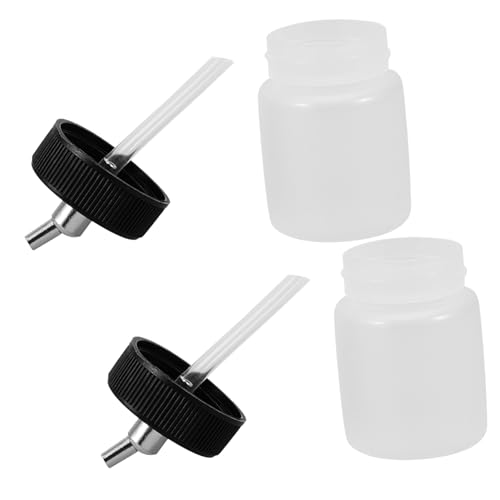 Angoily 2Pcs Airbrush Paint Bottle Refillable Plastic Pigment Container Dismountable Paint Storage for Precise Spraying Versatile Use Painting Projects Efficient Capacity