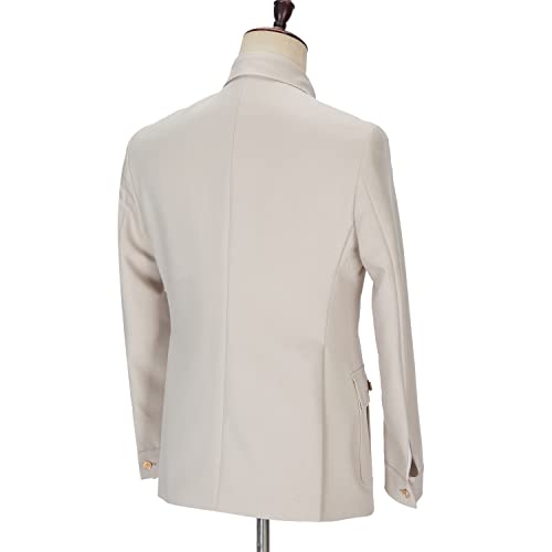 Men Suits Multi-Pocket Tuxedos 2 Pieces Jacket Button-Down Casual Suit with Gold Buttons4