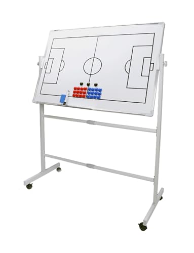 ZXDTVFGN Pizarra Blanca Portátil de Doble Cara para Entrenadores | Marcadores Magnéticos y Borrador | Ideal para Sesiones de Entrenamiento y Estrategia de Baloncesto, Fútbol y Voleibol