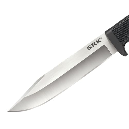 Image of COLD STEEL SRK 6 inch CPM 3V Clip Point Razor-Sharp Blade 4.75 inch Kray-Ex Durable Handle Tactical Fixed Blade Knife w /Secure-Ex Sheath | 4.75 Kray-Ex Handle, Secure-Ex Sheath, 10.75 Overall Length