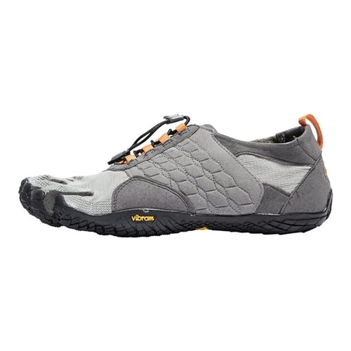 Vibram Men's FiveFingers Trek Ascent | Barefoot All-Terrain Outdoor Shoe for Hiking & Light Trail, Grey/Black/Orange, 46 EU / 11.5-12 US
