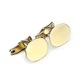 9ct Gold Plain Oval Swivel Back Cufflinks