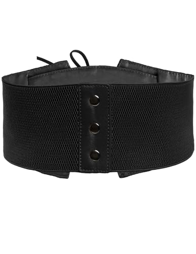 Bbonlinedress Womens Lace-up Corset Waist Belt Elastic Stretch Wide Band Waspie Underbust Cincher Belt2